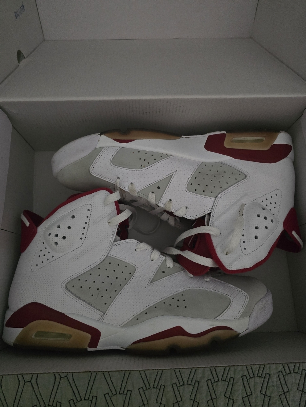 Air Jordan 6 Retro Red Gray And White